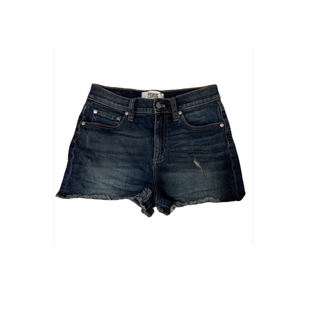 Victoria’s Secret PINK Jean Shorts Size 4 High Rise Cut Off Cheeky